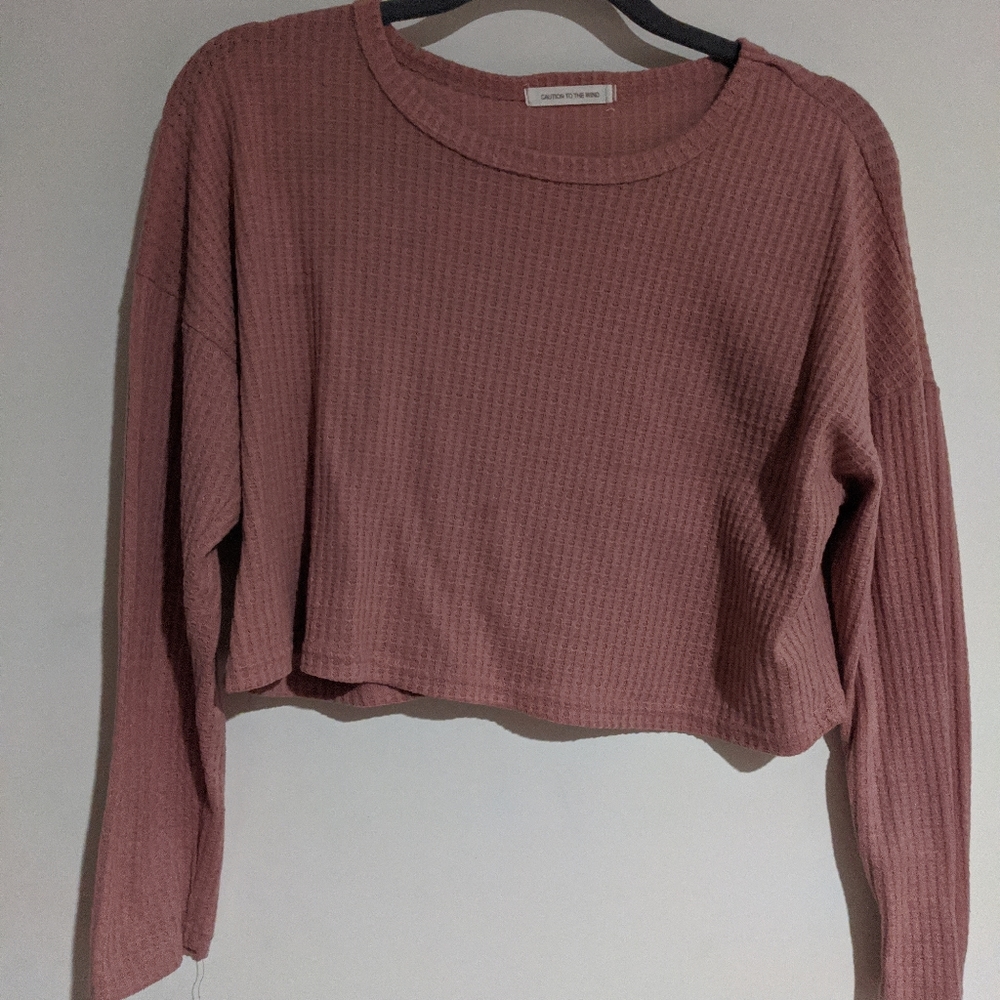 Pink crop sweater